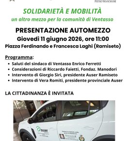 Auser Ramiseto inaugura un nuovo mezzo attrezzato
