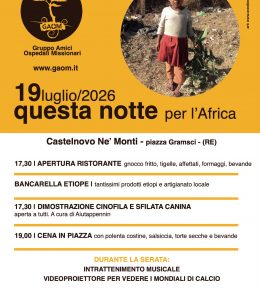 "Questa notte per l'Africa 2026" con Gaom, il Gruppo Amici Ospedali Missionari