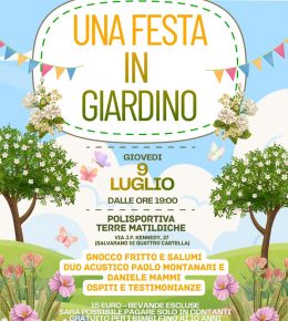 "Una festa in giardino": ritrovo estivo 2026 del Giardino di San Giuseppe a Quattro Castella