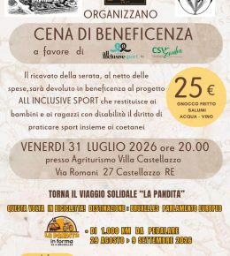 Cena all'agriturismo Villa Castellazzo per “La Pandita in forma va a Bruxelles”