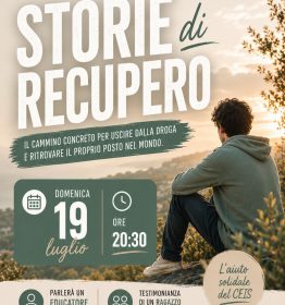 Storie di recupero - Il cammino concreto per uscire dalla droga e ritrovare il proprio posto nel mondo” a Cacciolanoia